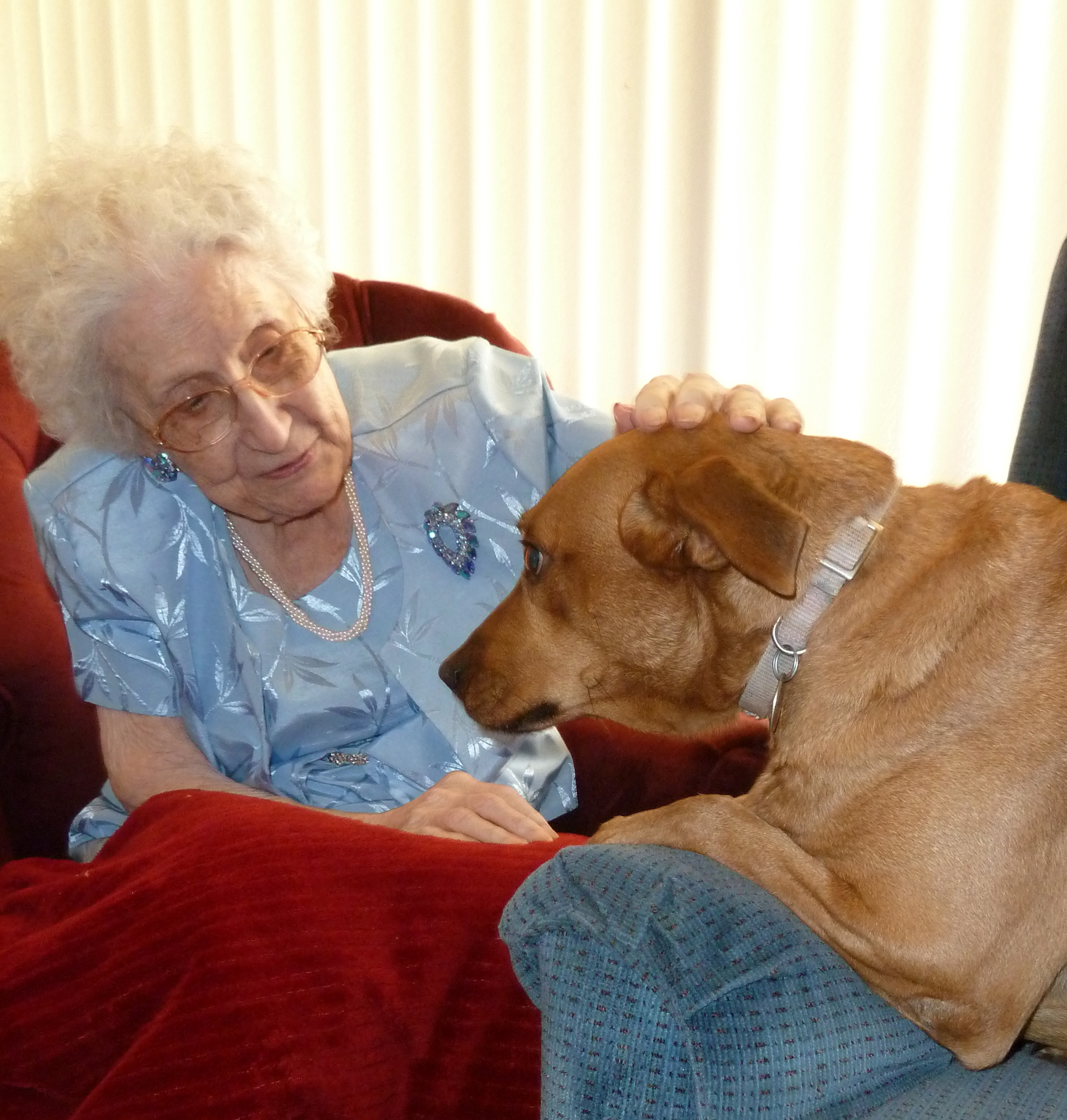 Grace with dog